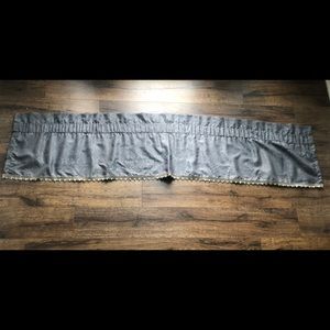 2 Blue Curtain Valances 18”x84”